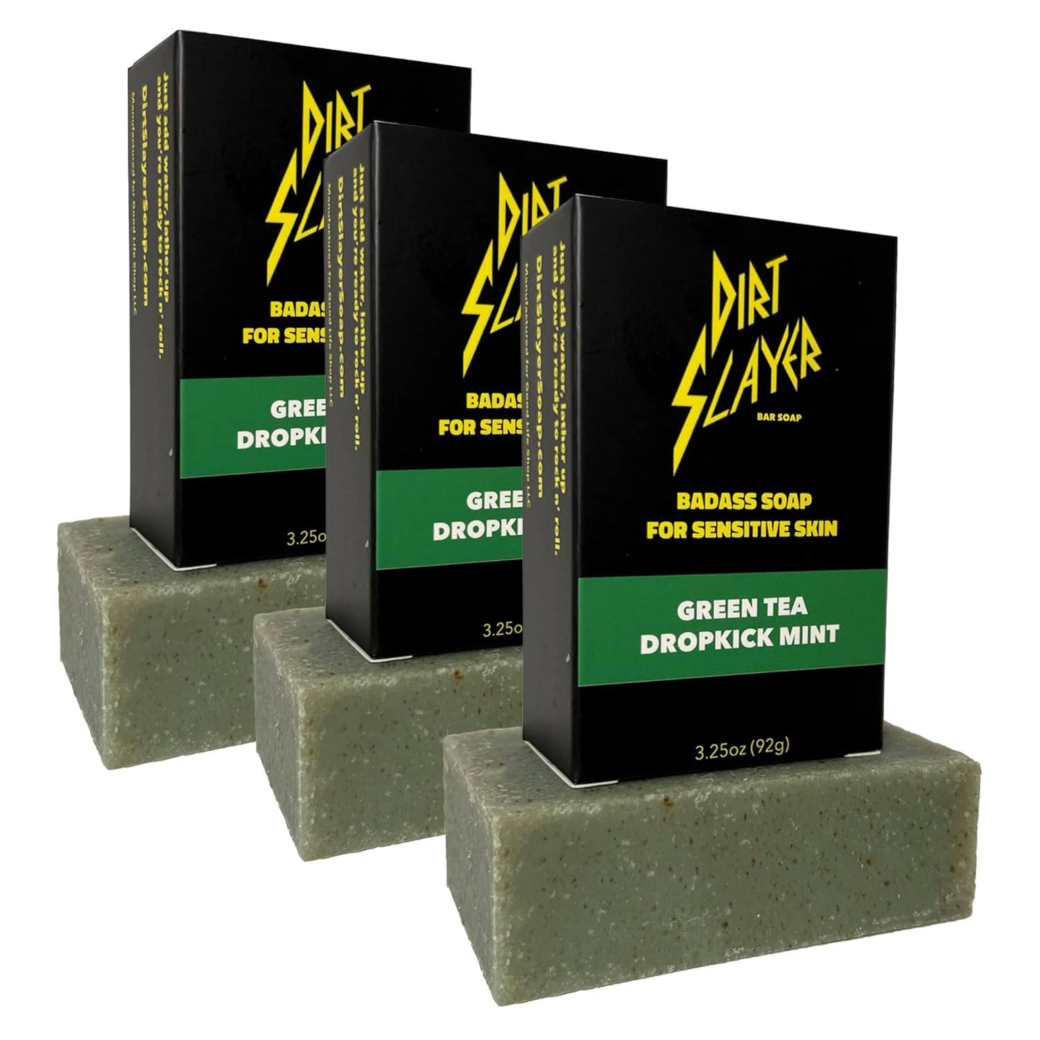 All Natural Bar Soap (3 Pack Green Tea Dropkick Mint)