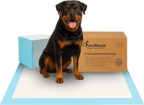 Miniatura 10 de PETSWORLD Almohadillas extragrandes para orinal para perros, eliminadoras de olores de 30 x 36 pulgadas, 200 almohadillas para orina para mascotas,