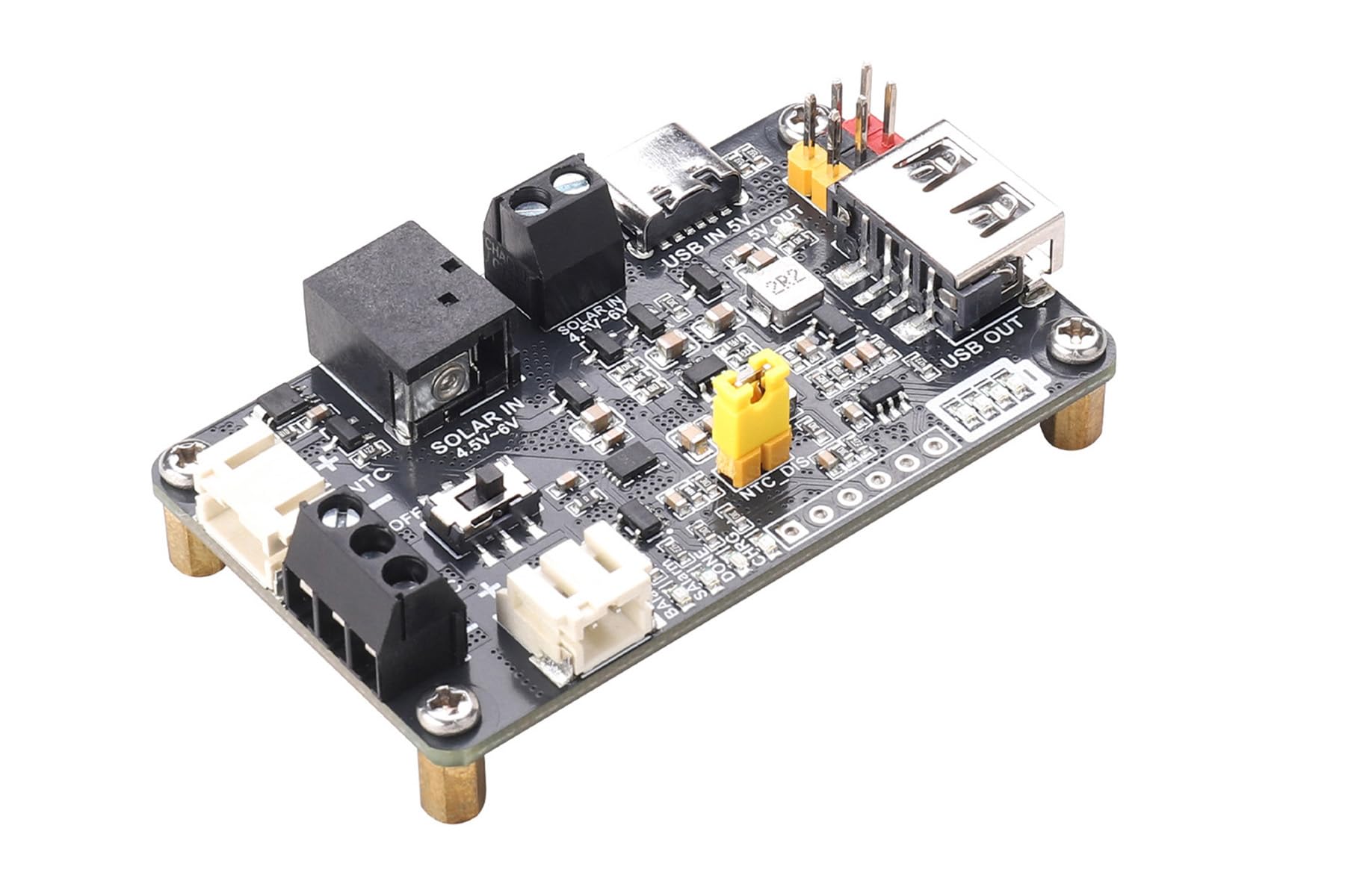 Solar Energy Manager C, DIY Solar Power Management Module for Education & Maker Projects, Supports 5V Solar Panel/USB Input, 3.3V/5V Output, Ba-ttery Protection for STEAM & IoT Learning