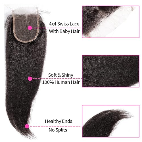 Miniatura 8 de Cierre de encaje brasileño de onda profunda 4x4, cabello humano virgen 100% sin procesar, rizado profundo, cierre de parte libre, línea capilar