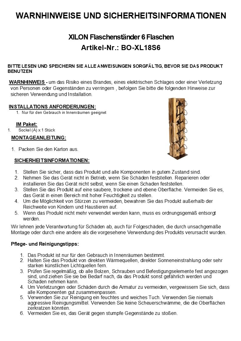 XILON Weinregal Holz | Handgefertigter Weinständer aus Teakholz für 6 Flaschen | Flaschenregal mit Stahlfuß | Modern und nachhaltig Holz Weinregal – 100cm Hoher Weinflaschenhalter