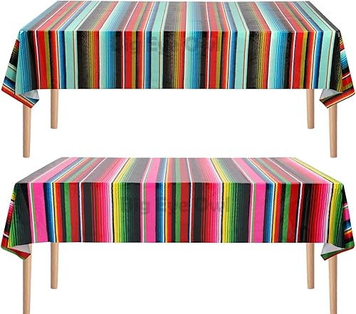 Mantel de vinilo desechable de plástico, 3 piezas, manteles mexicanos mexicanos de Cinco de Mayo, decoración de fiesta de cumpleaños, suministros