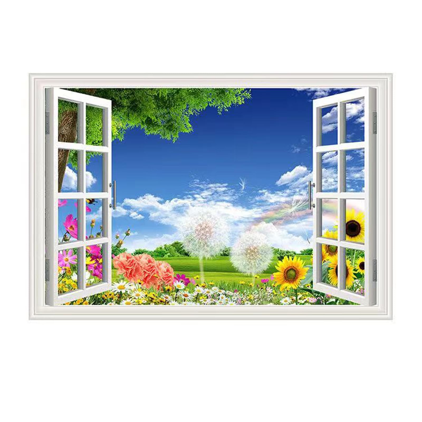 Amazon.co.jp: Generic 偽窓 ウォールステッカー 窓風景 絵画風 風景画