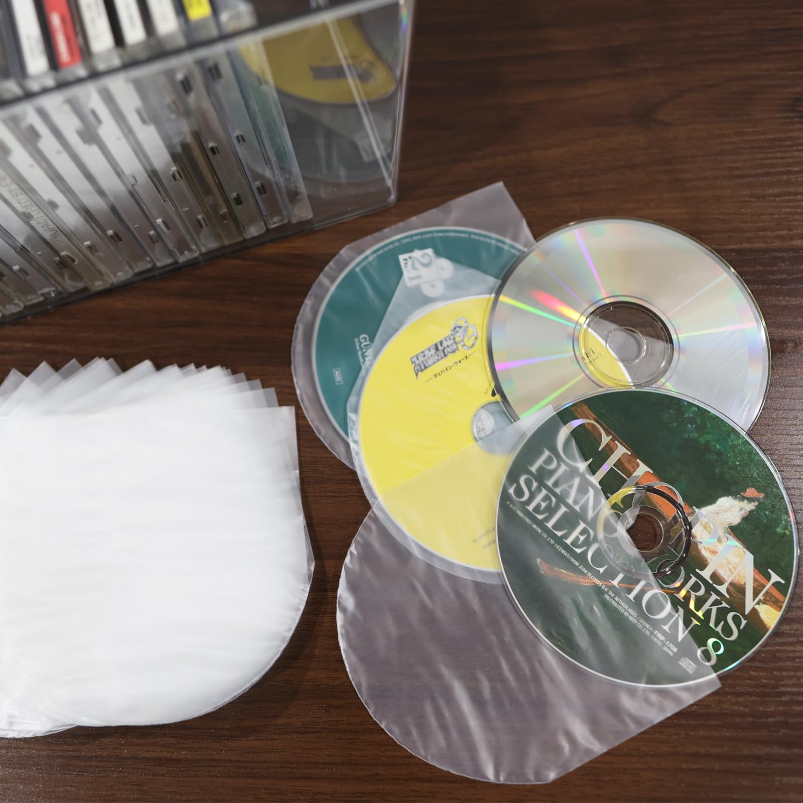 50 szt. Mini LP antystatyczne plastikowe okładki wewnętrzne CD do segregatorów do przechowywania płyt CD i DVD