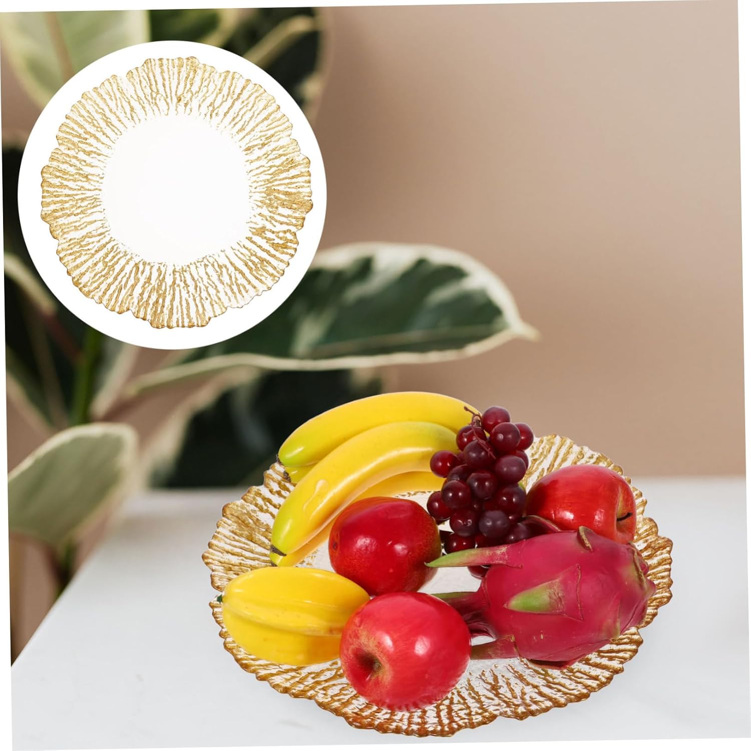 Fruit Serving Tray Elegant Glass Fruit Plate Multi-functional Snack Storage Bowl Chic Decorative Dish Candy and Jewelry Display