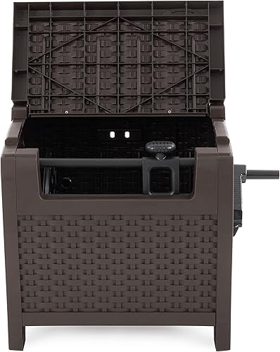 Miniatura 9 de Suncast Paquete de 2 mangueras de resina estilo mimbre de 175 pies con guía de manguera, Java, marrón moca