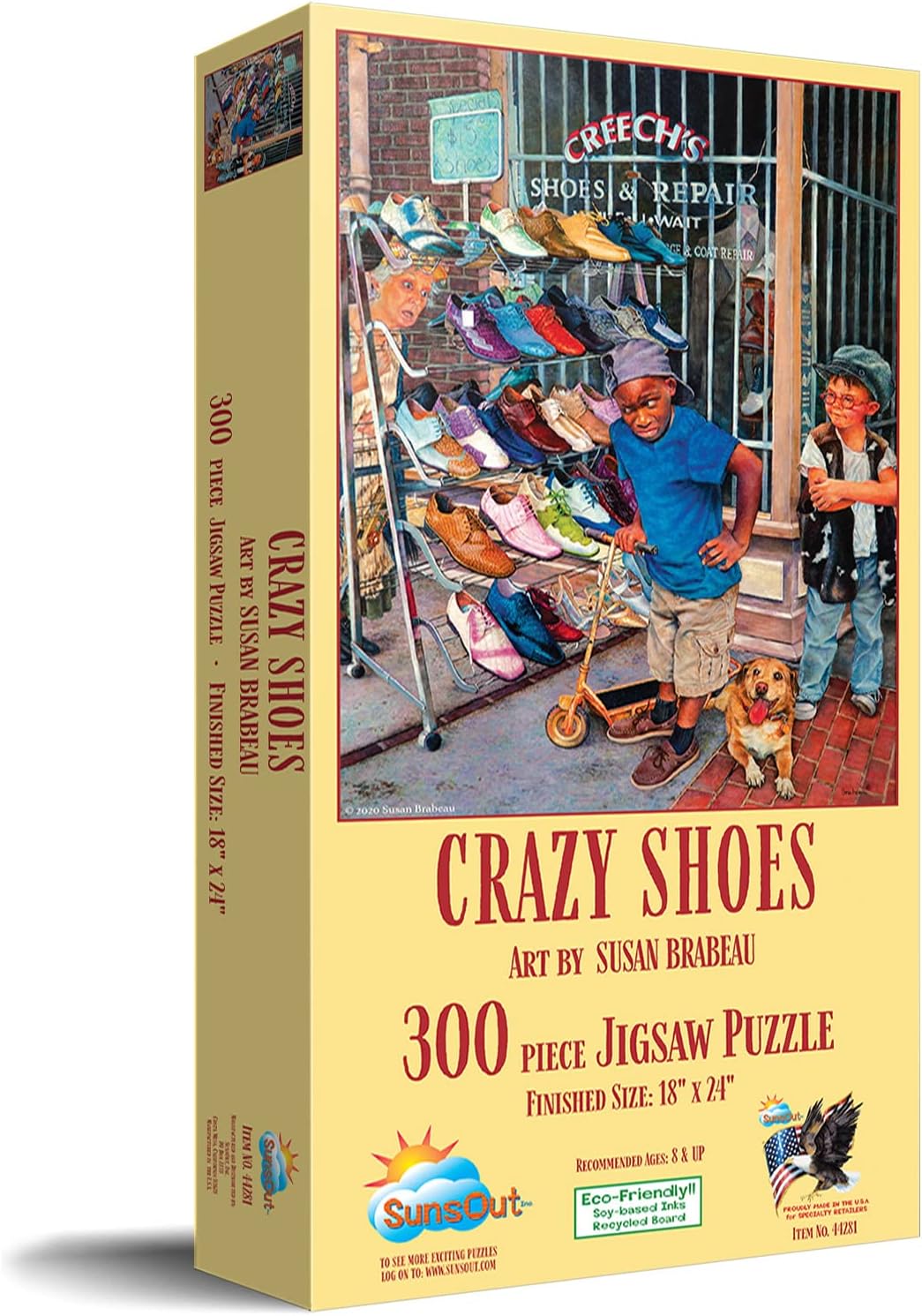 SUNSOUT INC - Crazy Shoes - 300 pc Jigsaw Puzzle by Artist: Susan Brabeau - Finished Size 18" x 24" - MPN# 44281