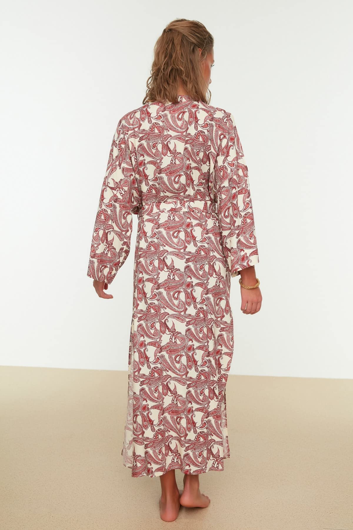 Trendyol Kaftan mit Schalmuster Kimono e Caftano con Motivo a Scialle Donna