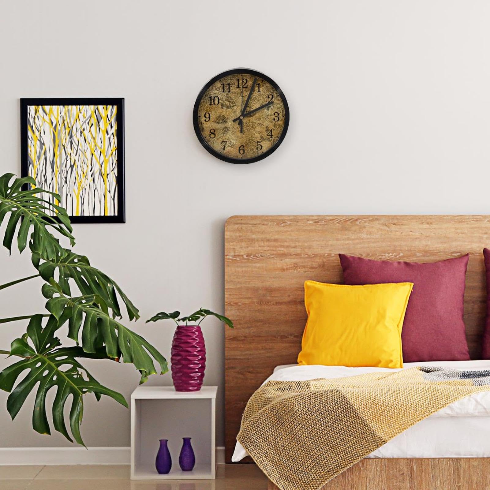 Toekan Design Wandklok, 10 Inch Stille Niet Tikkende Quartz Batterij