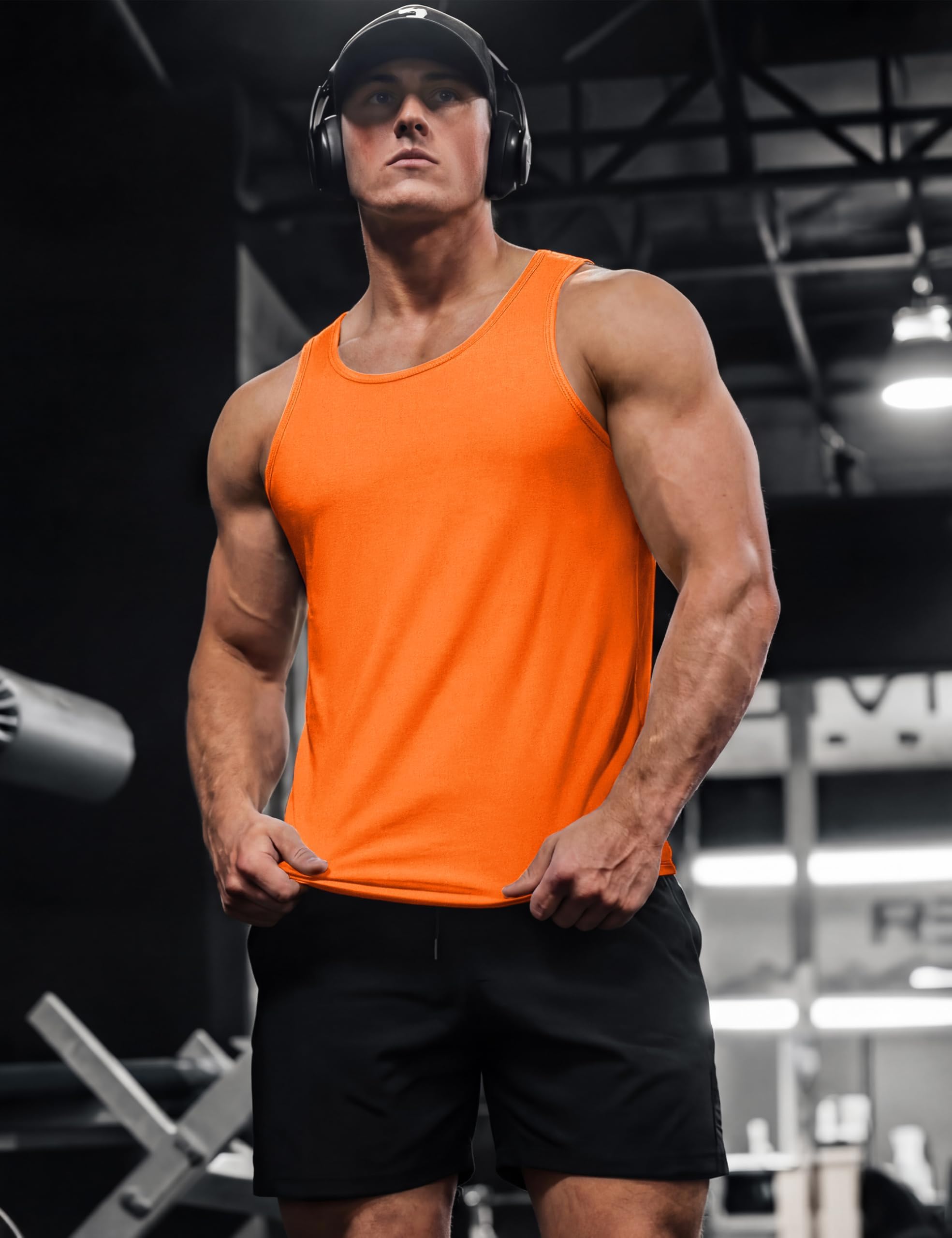 TACVASEN Canotta Palestra Uomo Cotone Senza Maniche Fitness Allenamento Traspirante Canotta Sportiva Muscolare Estiva