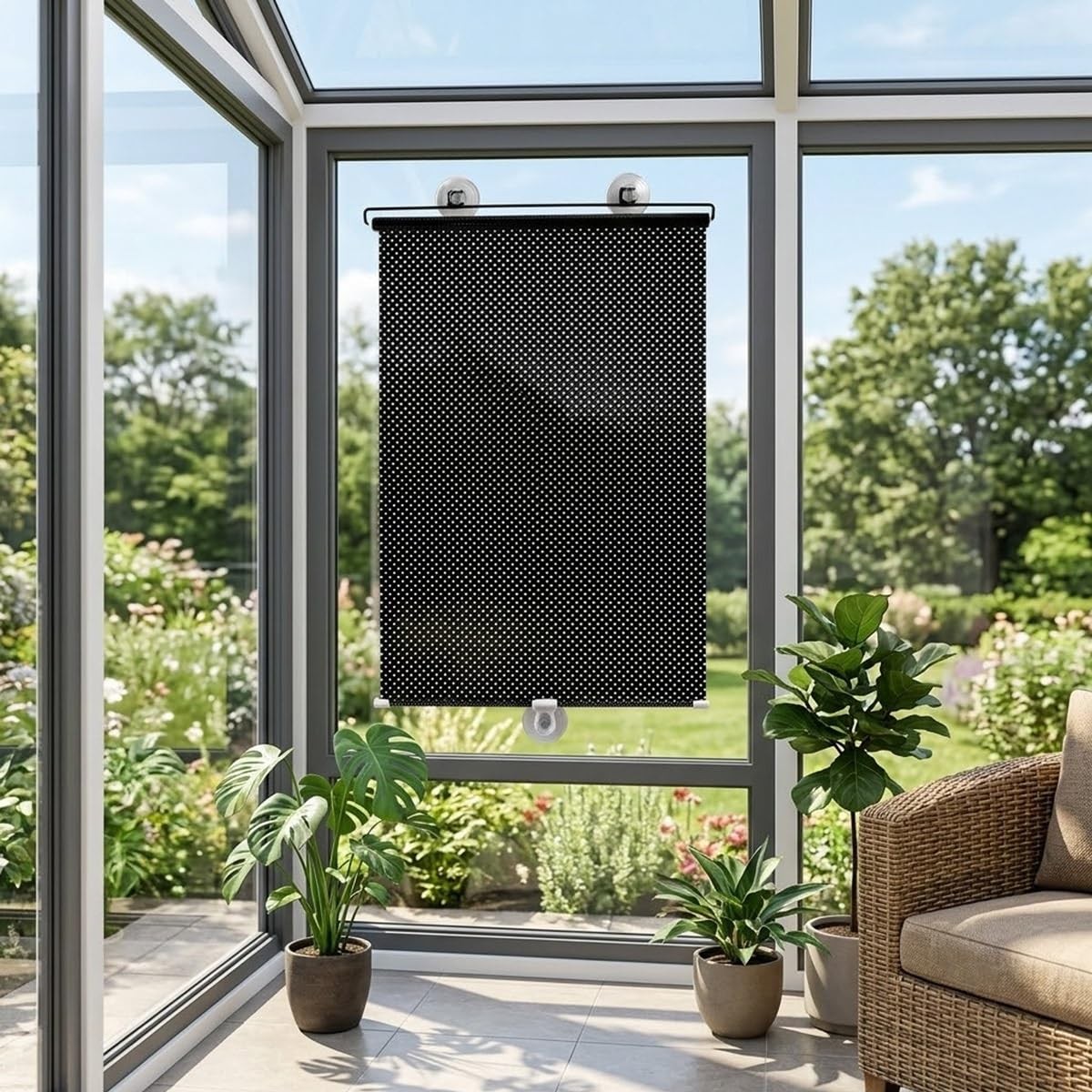 Tende a Rullo Oscurante Senza Foratura Tende Avvolgibile con Ventose | Tendine Parasole Temporanee Protezione Uv Privacy per Finestre Casa Auto(75x180cm(29x71"))