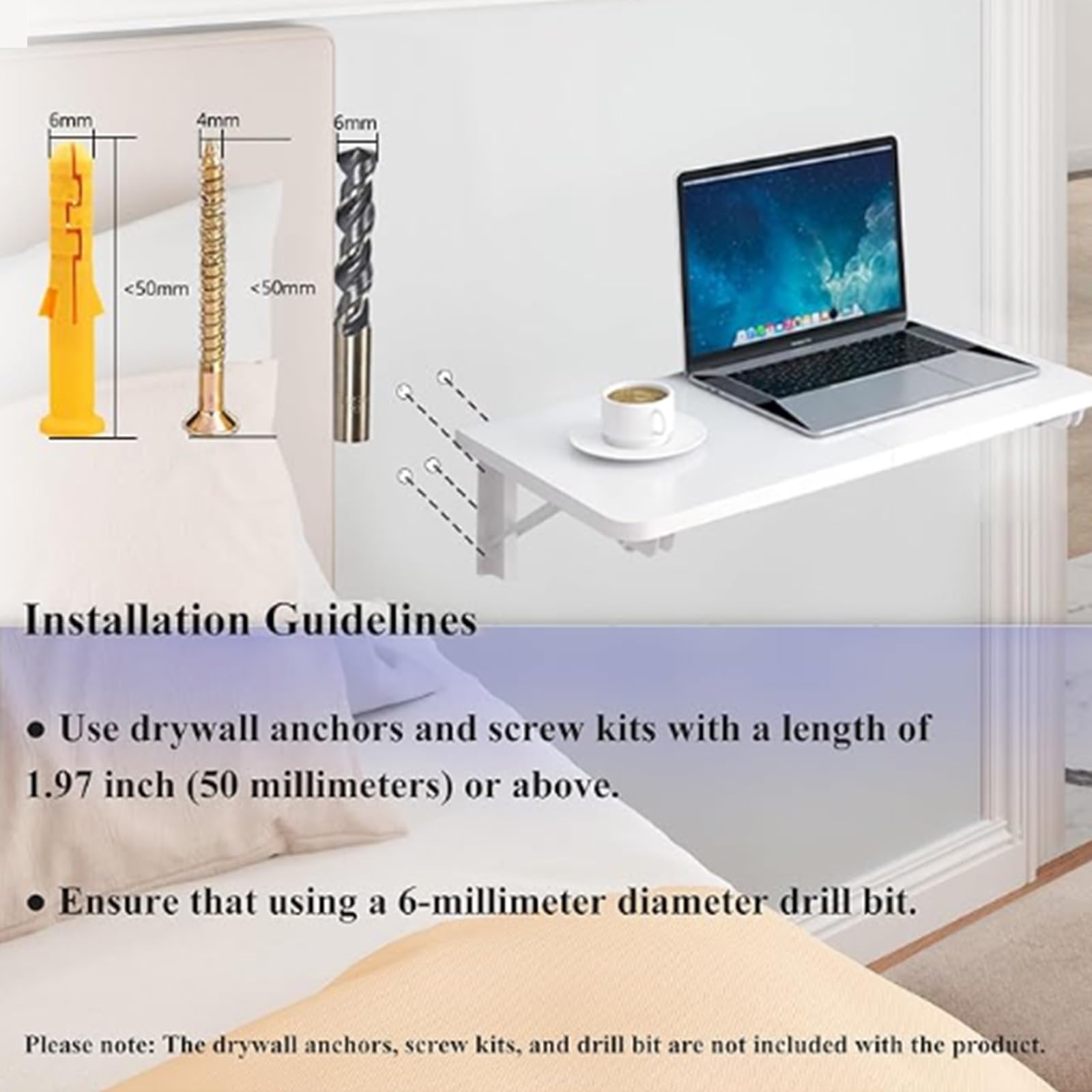 Mesa de cocina plegable de pared, larga y estrecha, ahorra espacio, mesa compacta para colgar en la pared, para restaurante y uso doméstico, escritorio plegable versátil