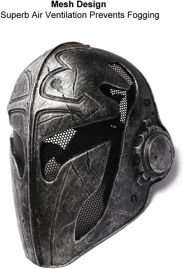 Amazon Onetigris サバゲーマスク メタルメッシュお面 フルフェイスマスク 騎士仮面 ハロウィン コスプレなど ブラック フェイスマスク 通販