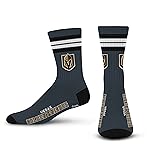 For Bare Feet NHL Vegas Golden Knights 4 Stripe Deuce Crew Sock Team Color MEDIUM