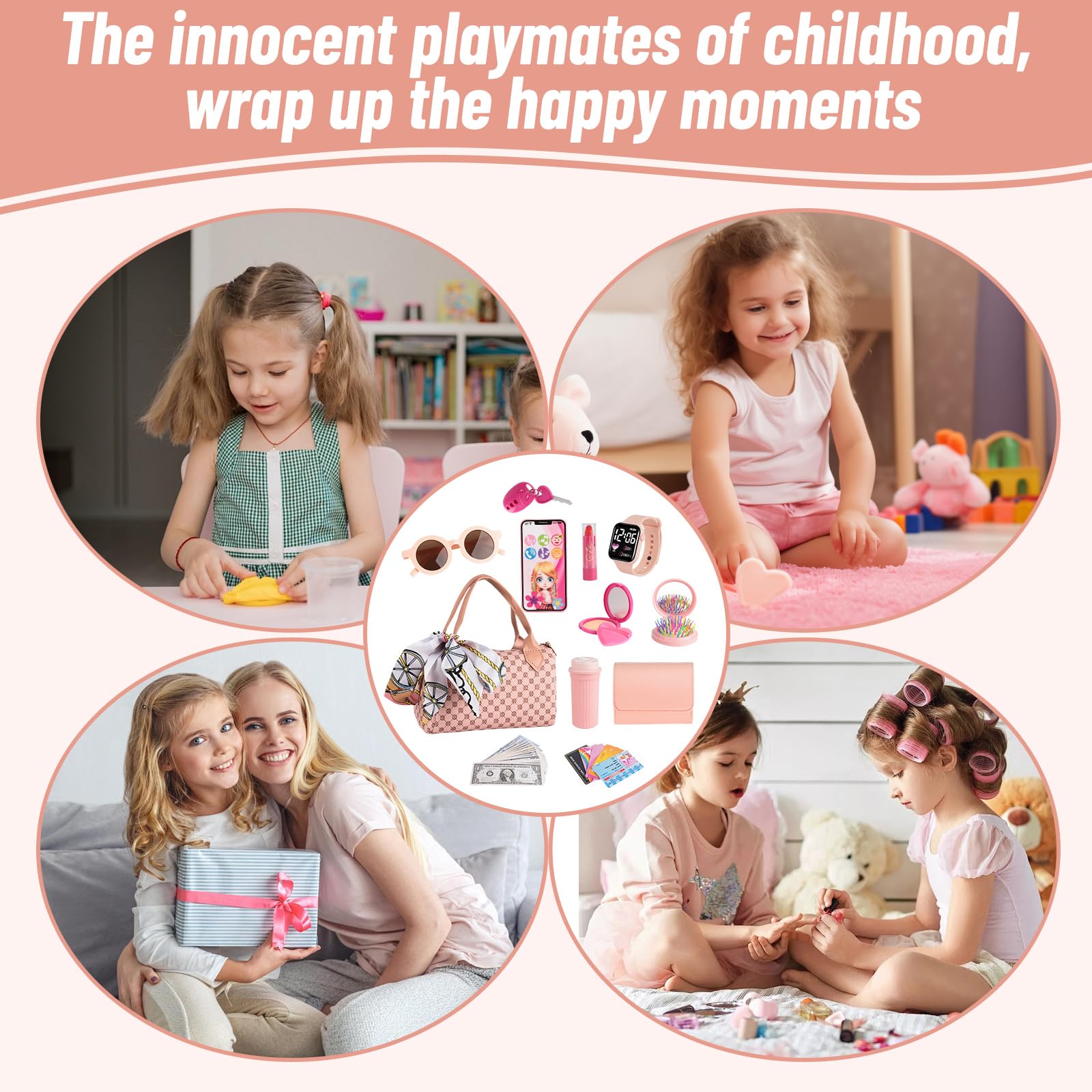 Little Girls Play Purse con trucco finto