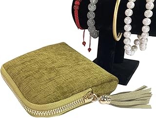 旅行用ジュエリーポーチ,携帯用 タッセル ジッパー ポーチ | 小型 旅行用 ジュエリー 収納 ポーチ - 女の子用 ブレスレット リング イヤリング バングル ウォッチ 化粧品 トイレタリー 日常使用