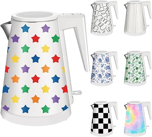 Miniatura 26 de Caldera de agua interior de acero inoxidable de doble pared de 1.2 L, inalámbrica, 1000 W de ebullición rápida con luz LED, cafetera y tetera