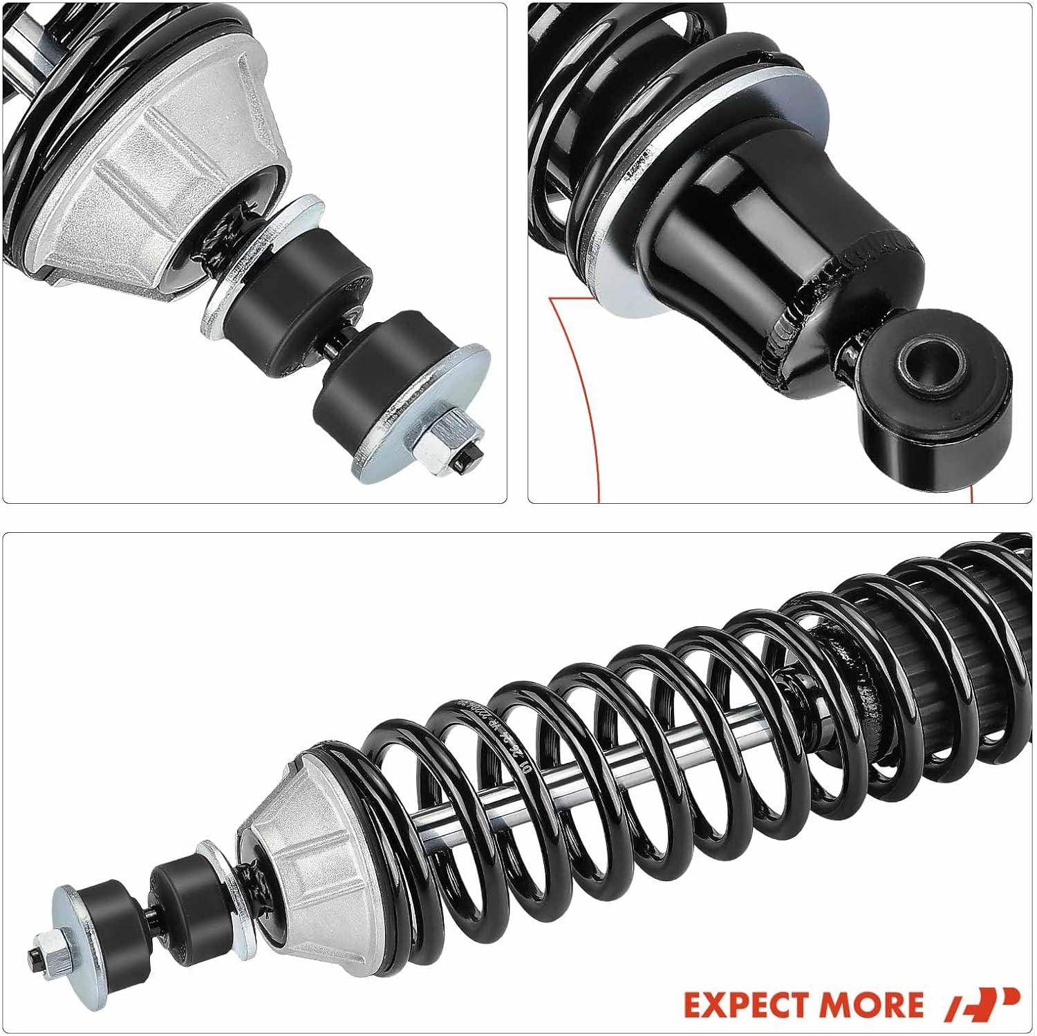 A-Premium Rear Load Adjusting Shock Absorber Compatible with Ford E-150 Econoline 1992-2002, E-150 Econoline Club Wagon 1992-2002, E-150 Club Wagon 2003-2005, E-150 2003-2007, w/Coil Spring