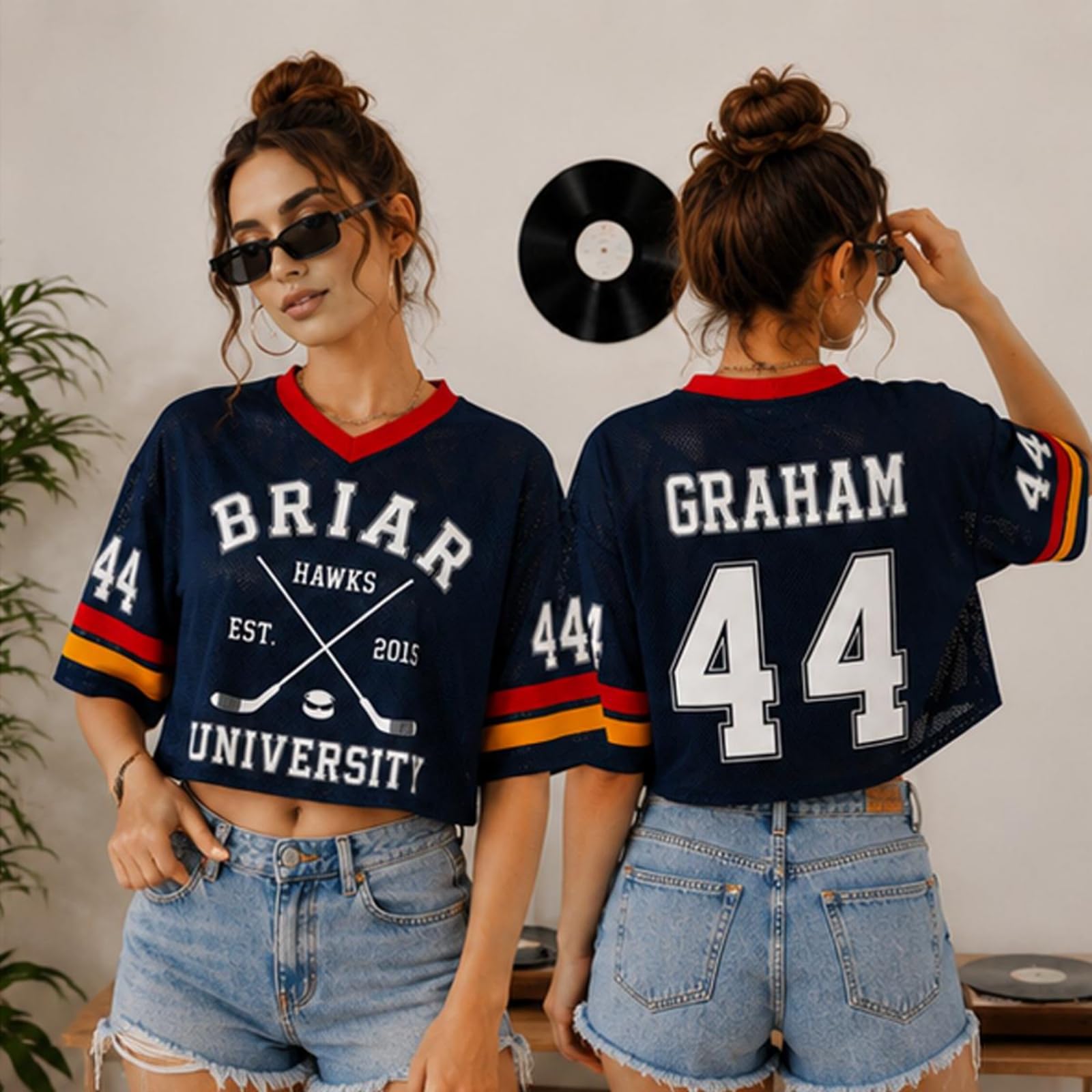 Off Campus Hockey Jersey Graham 44 & Logan 22 & Tucker 46 & Di Laurentis 66 Briar U Jersey Shirt Off Campus Merch Kurzarm Fashion Casual Tshirt Sport Streetwear Top für Damen Herren