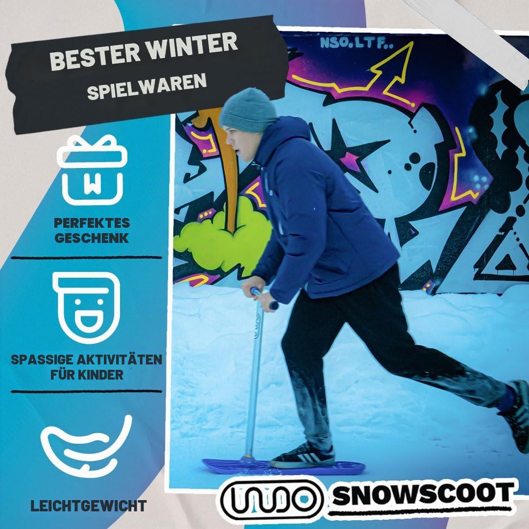 Indo SnowScoot – Ultimativer Schneescooter für Kinder & Erwachsene – Perfekter Hinterhofspaß mit glattem Schleifboden – Ideales Kinder-Schnee-Spielzeug für kleine Hügel