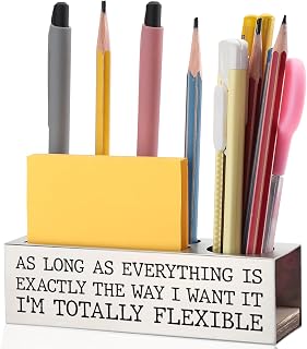 Totally Flexible Sarcastic Pen and Pencil Holder with Humor, Funny Office Desk Organizer, Work Gift for Coworkers, Bosses, and Professionals EDP64