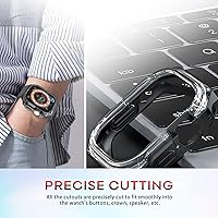 Vista 4 de Funda Armor de 1.732 pulgadas para Apple Watch Ultra 3/2/1 de 1.732 pulgadas, parachoques mate suave + bisel transparente duro, funda protectora