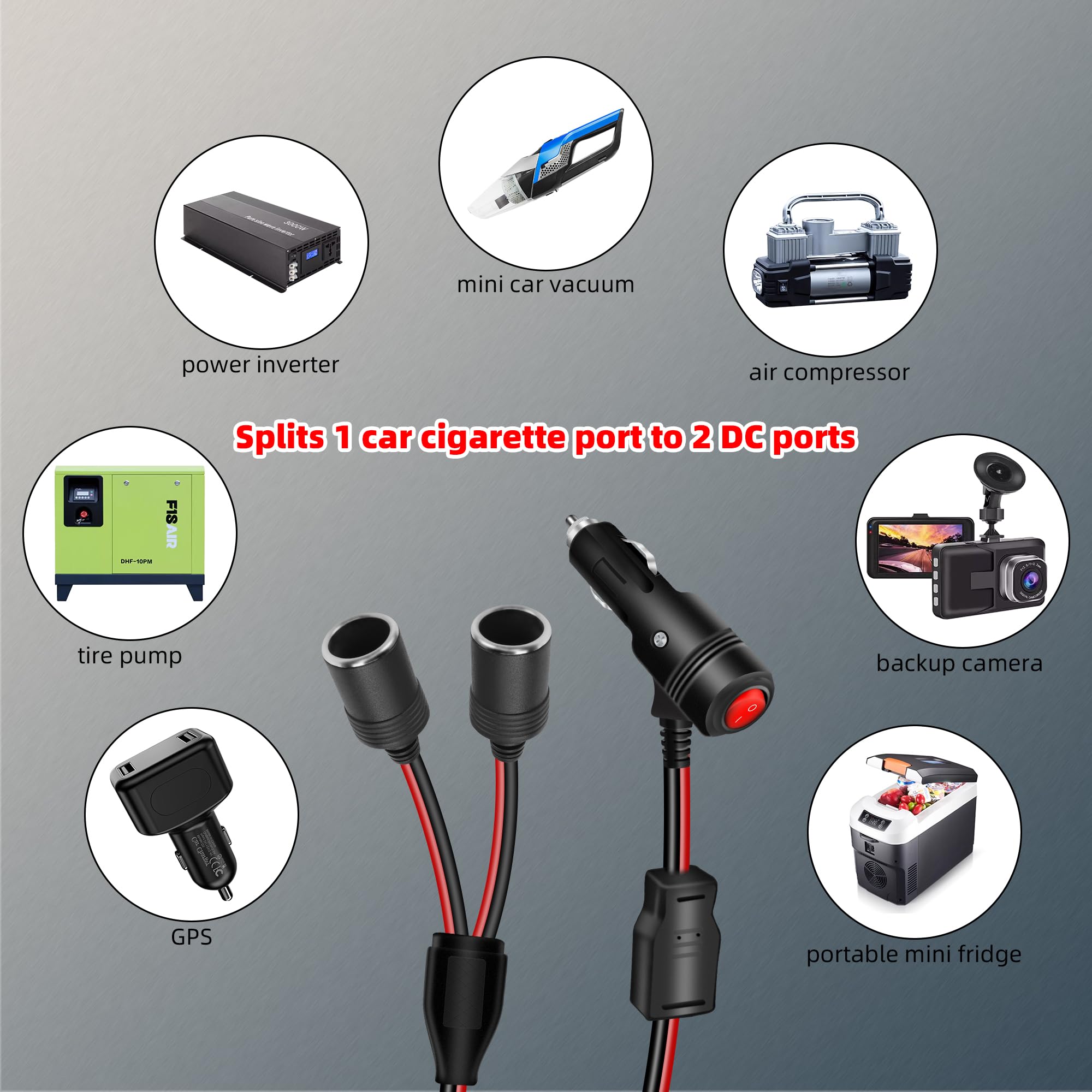 Répartiteur Allume-Cigare 12 V - 24 V Dual QC3.0 Avec Écran LED Voltmètre, Prise USB Interrupteur Etanche Pour Voiture Bateau Moto Camion 90615098