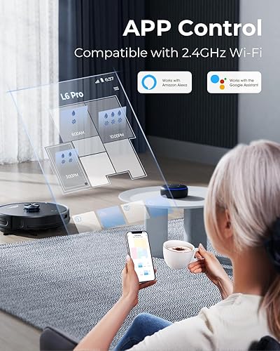 Miniatura 5 de Combo de aspiradora y trapeador robot, aspiradora robótica de 3500 Pa con estación de vaciado automático de 3.5 L, 250 minutos de tiempo de
