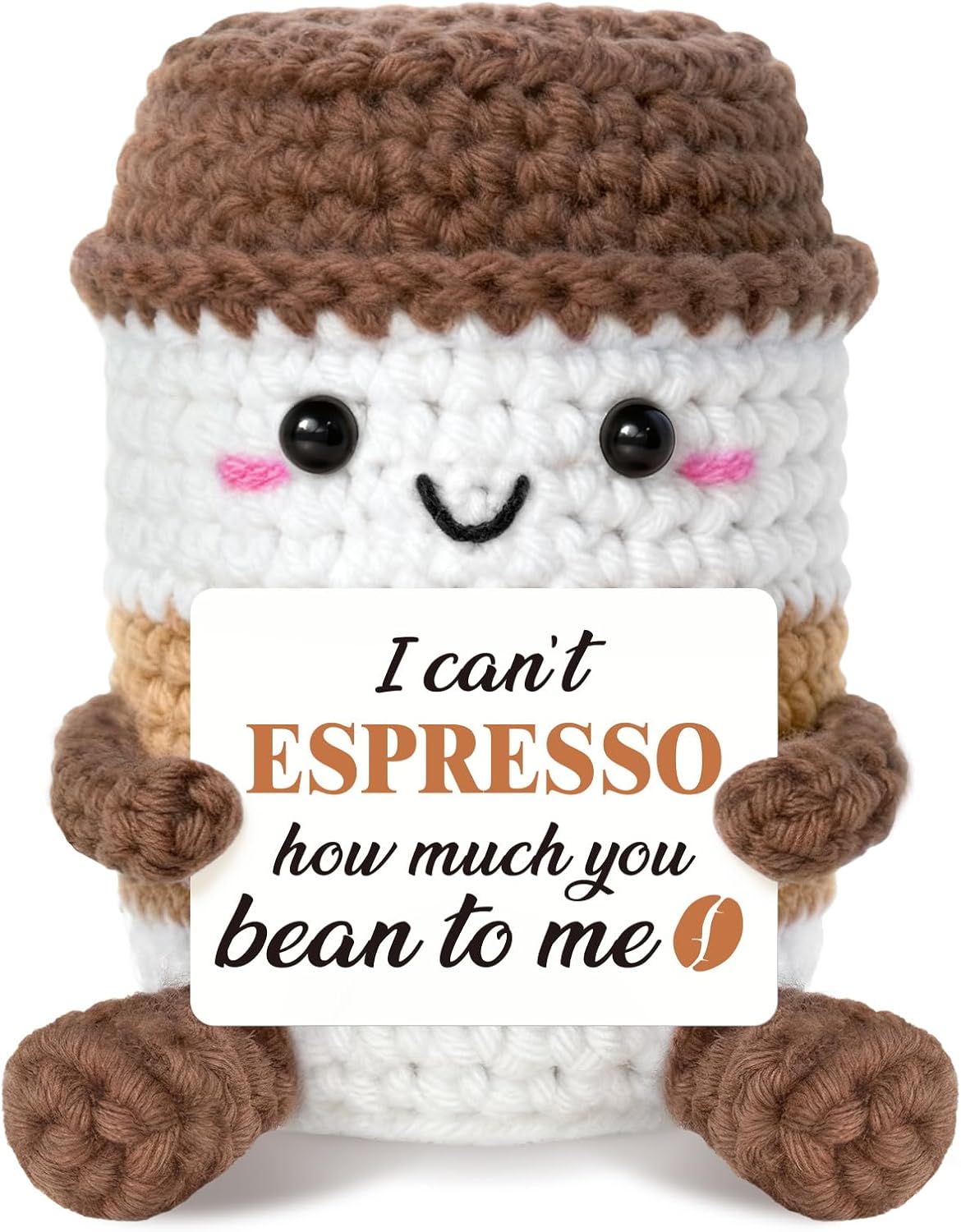 Gifts for Girlfriend/Boyfriend Crochet Coffee - Plush Latte Mug, Emotional I Love You Gifts for Him/Her, Boyfriend Husband Wife Couple Coffee Lovers Gift for Women, I Love You Latte.