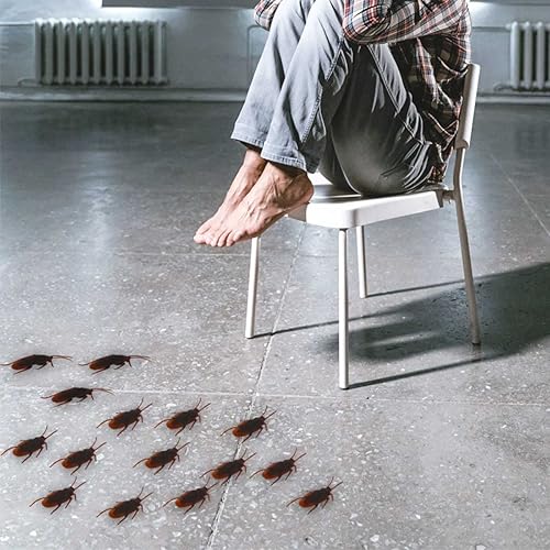 Miniatura 3 de 15 piezas de cucarachas falsas de broma, modelo de cucarachas falsas bastante espeluznantes y espeluznantes de plástico realistas, truco, broma,