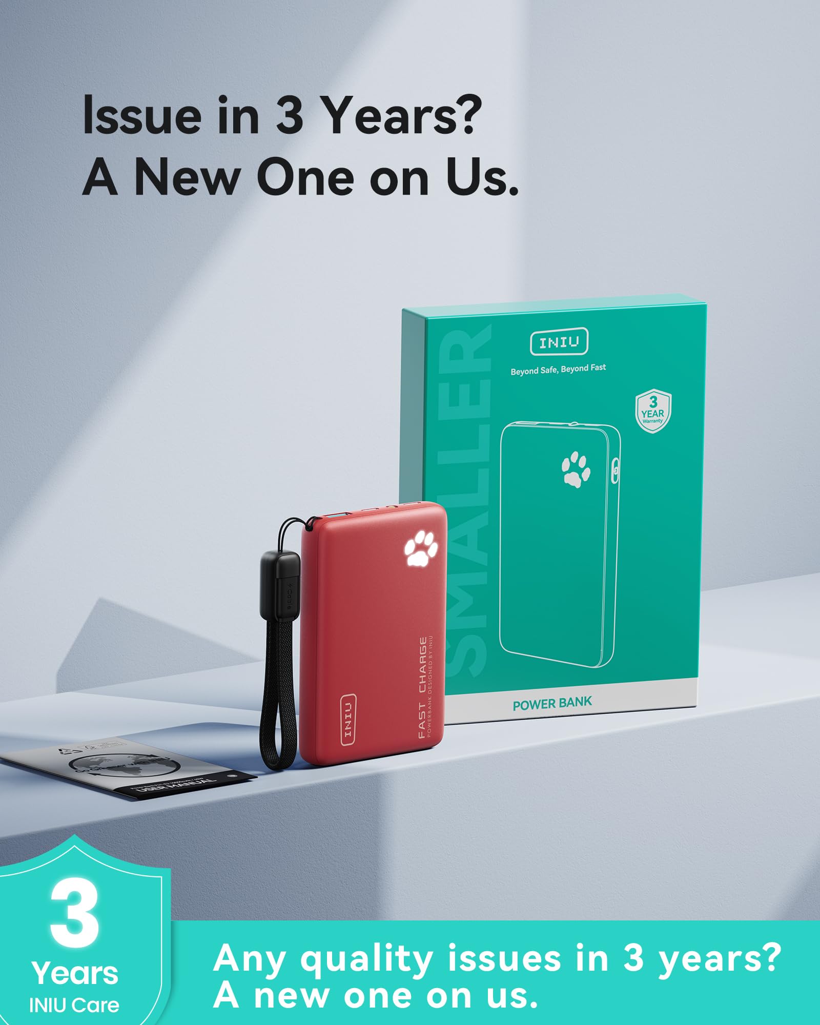 INIU Power Bank, 45W 10000mAh Il Più Leggero Ricarica Rapida Powerbank, PD3.0 QC4.0 USB C Input & Output Caricatore Portatile per iPhone 17 16 15 14 13 Pro Max Mini Plus Samsung Huawei iPad Pro