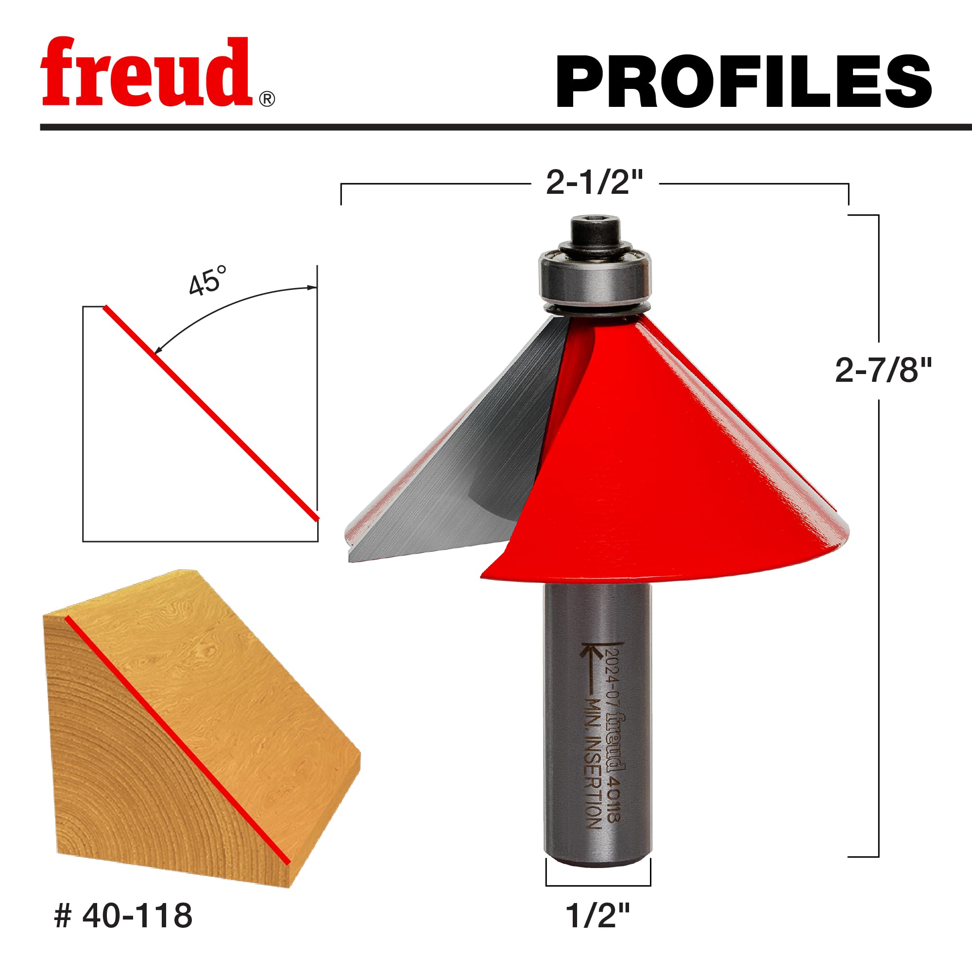 Amana Tool Carbide Tipped Straight Plunge Router Bit - 3/8" Diameter, 1-1/4" Cutting Height, 3/8" Shank, 2 Flute For Smooth Finish - View #11