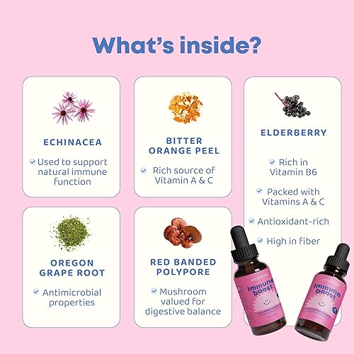 Miniatura 5 de JoySpring Immune Drops - Suplemento de apoyo a la inmunidad para niños (1 onza líquida, 30 porciones) con líquido orgánico de saúco, equinácea, raíz