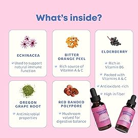 JoySpring Immune Drops - Kids Immunity Support Supplement with Organic Elderberry Liquid, Echinacea, Oregon Grape Root & Orange Peel for Ages 3-16+ Years & Adults | 1 fl oz (30 Servings)