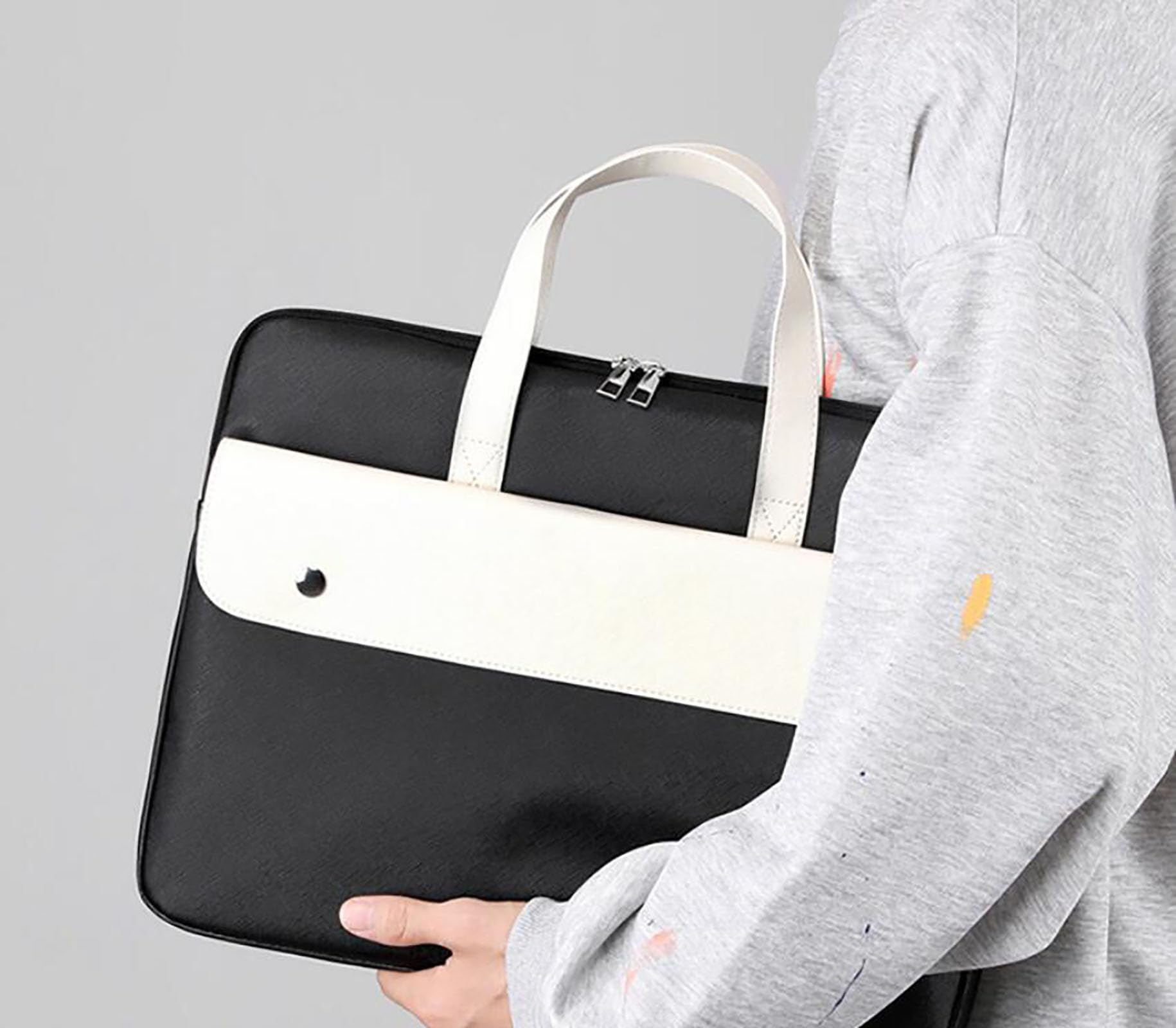 Torba na laptopa, wodoodporny skórzany pokrowiec na laptopa do 15,6 cala, kompaktowy i lekki, wiele kieszeni do podróży, biznesu i pracy