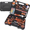 Home Tool Kit 45 Piece, Hand Tool Set in Steel Cantilever Toolbox, Home Improvement Portable, All Purpose Tools for Men Women, Handyman, Homeowner, Beginner, College Student with Storage Case