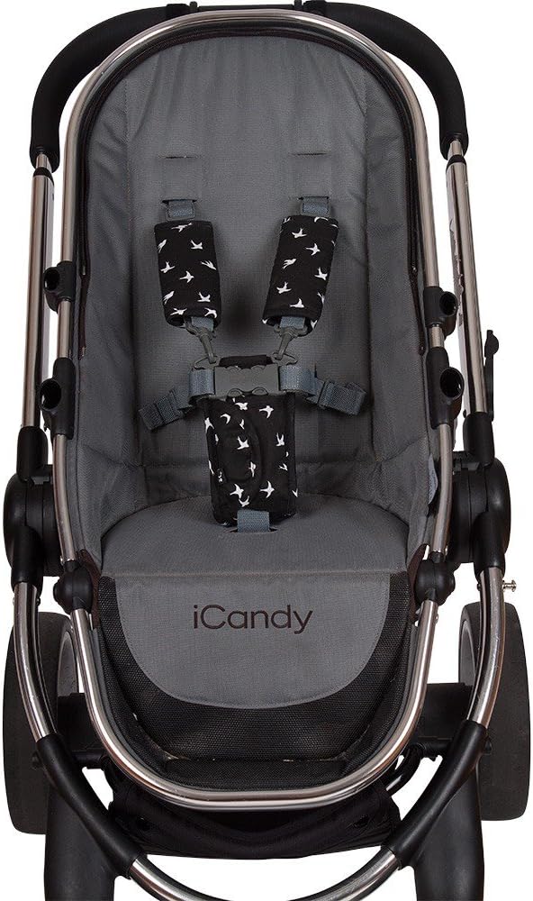 Outlook Universal Cotton Stroller Strap & Buckle Cover (Black Swallows)