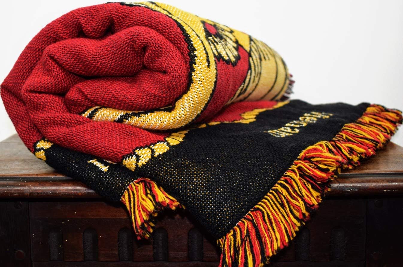 US Marine Corps Blanket - Semper Fidelis Emblem - Soft Afghan Gift Throw Woven from Cotton - Made in the USA (69x48)