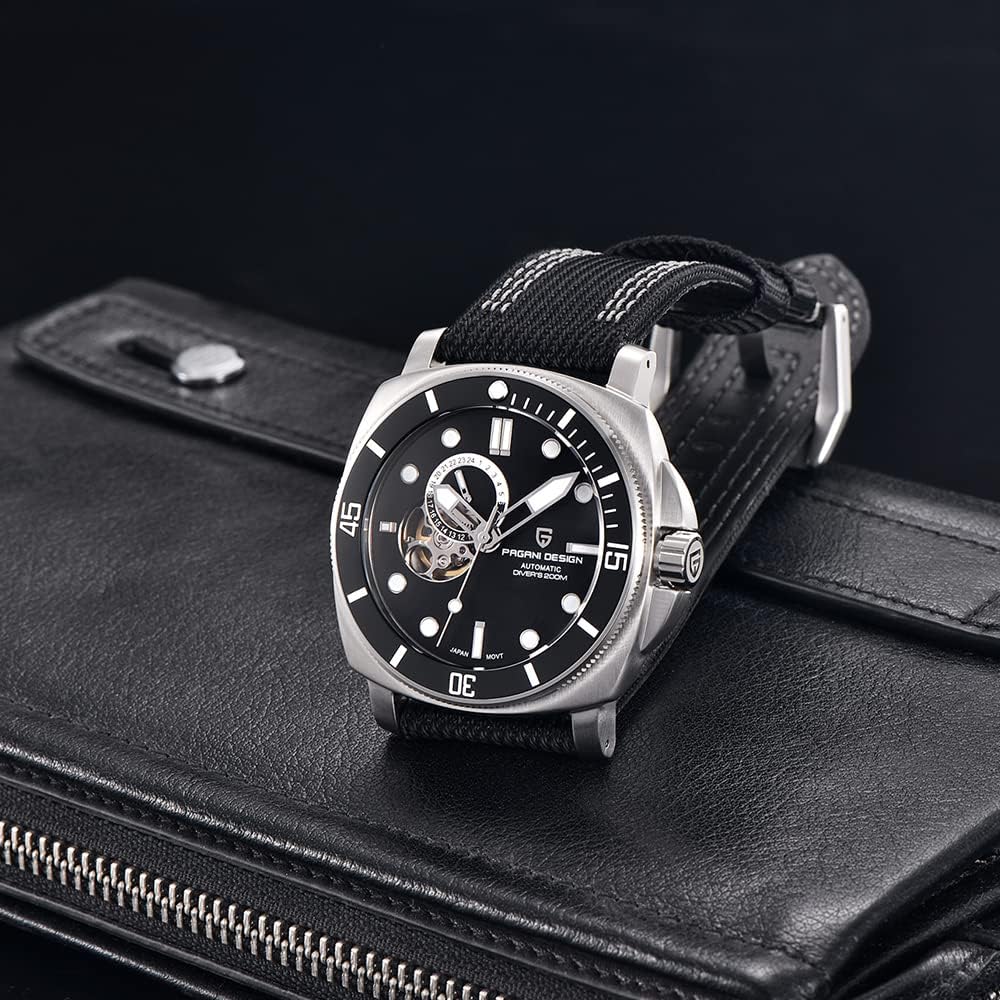 Pagani Design Orologio Meccanico Automatico Uomo Tourbillon 200M Impermeabile Cinturino In Pelle Scheletro Moda Analogico Orologi Da Polso Pagani Design Orologio Meccanico Automatico Uomo Tourbillon 200M Impermeabile Cinturino In Pelle Scheletro Moda Analogico Orologi Da Polso