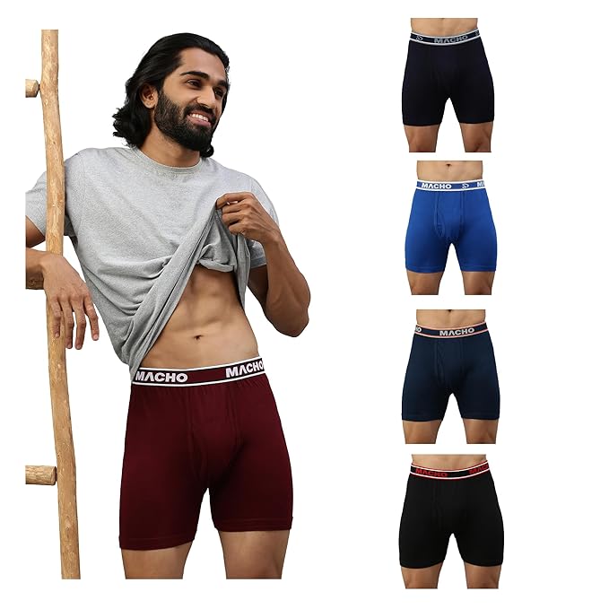 sporto Macho Men's Cotton Solid Trunk Pack of 5 May Vary