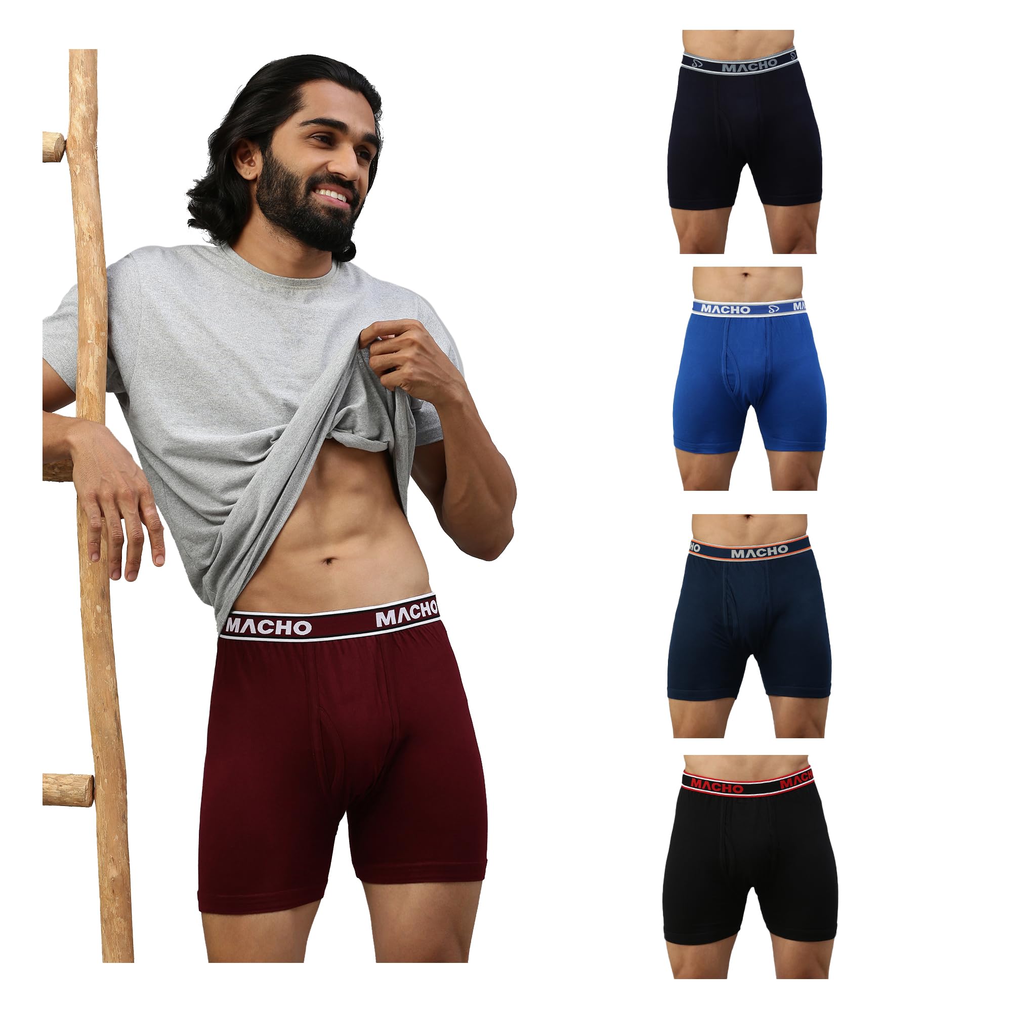 sporto Macho Men's Cotton Solid Trunk Pack of 5 May Vary-picture-10