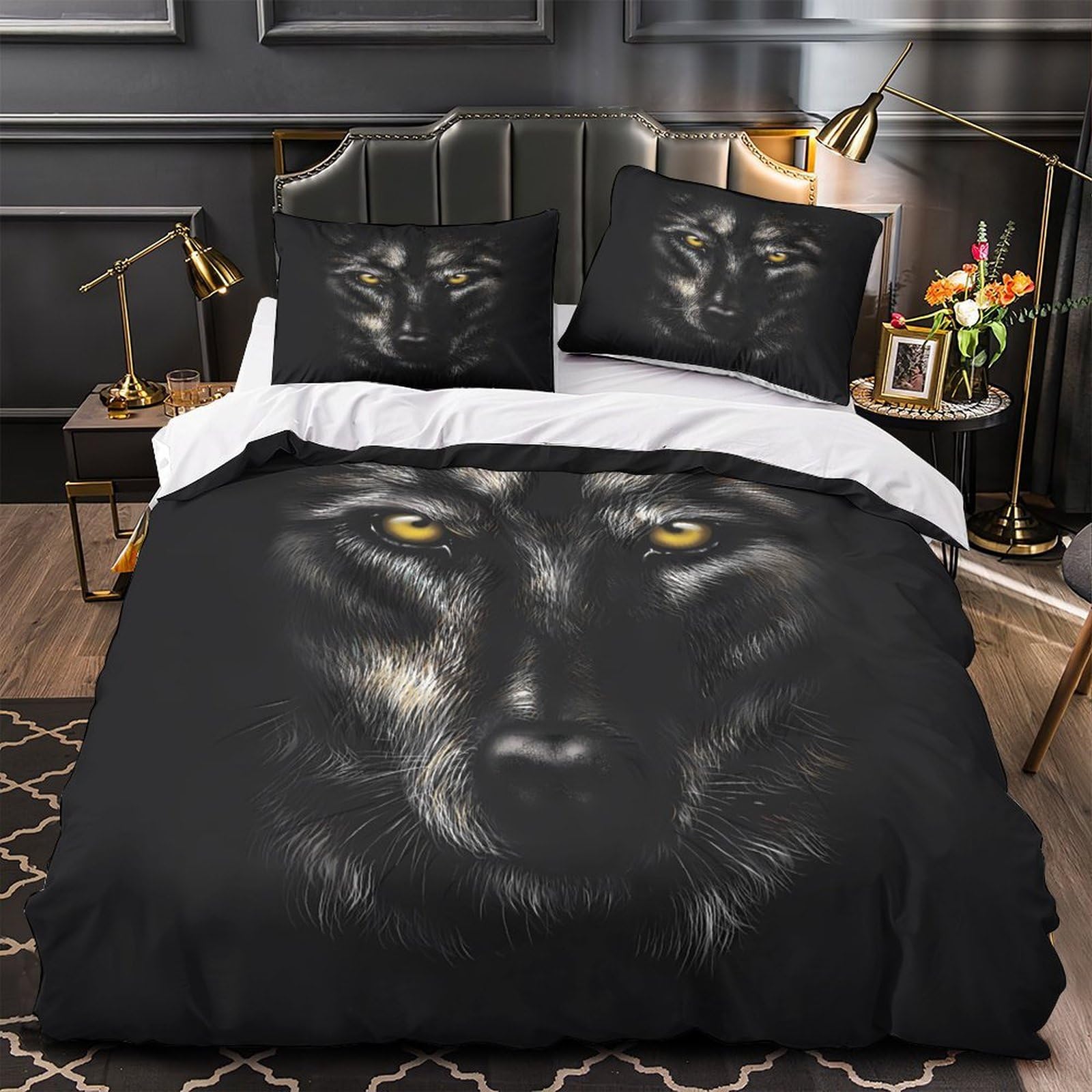 Housse de couette microfibre 3D effet fantastique avec fermeture éclair