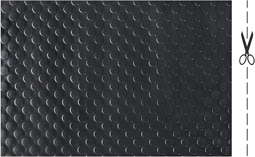 OLIVO.Shop Tapis en Caoutchouc antidérapant en PVC, revêtement de Sol caoutchouté en PVC, pour extérieur, Bar, Atelier, Salle de Sport, Garage, Work Bollo Noir, 1,5 x 4 m - 3