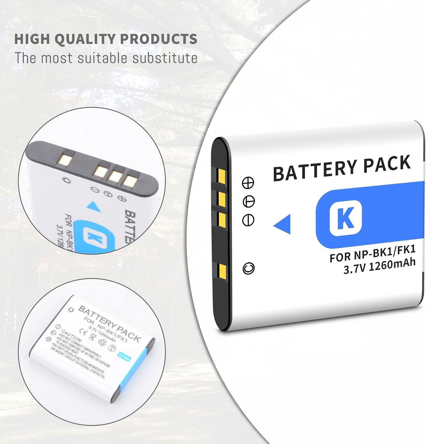 2-Pack NP-BK1 NP-FK1 Battery +Quick LCD Charger Compatible for Sony NP-BK1,Cybershot DSC-W180, DSC-W190, DSC-W370, DSC-S750, DSC-S780, DSC-S950, DSC-S980, MHS-CM1 HD, MHS-PM1, MHS-PM5, MHS-CM5