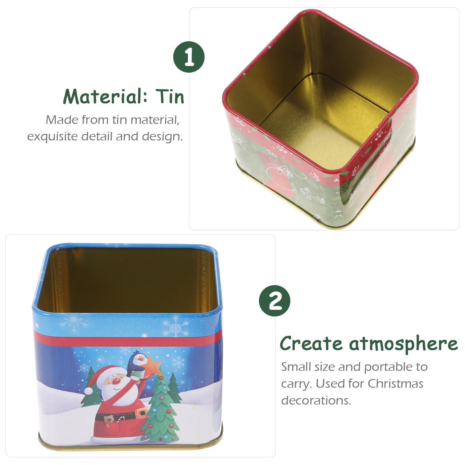 BESPORTBLE Weihnachtsdose 8-tlg. - Metall Geschenkdosen Für Plätzchen & Süßigkeiten