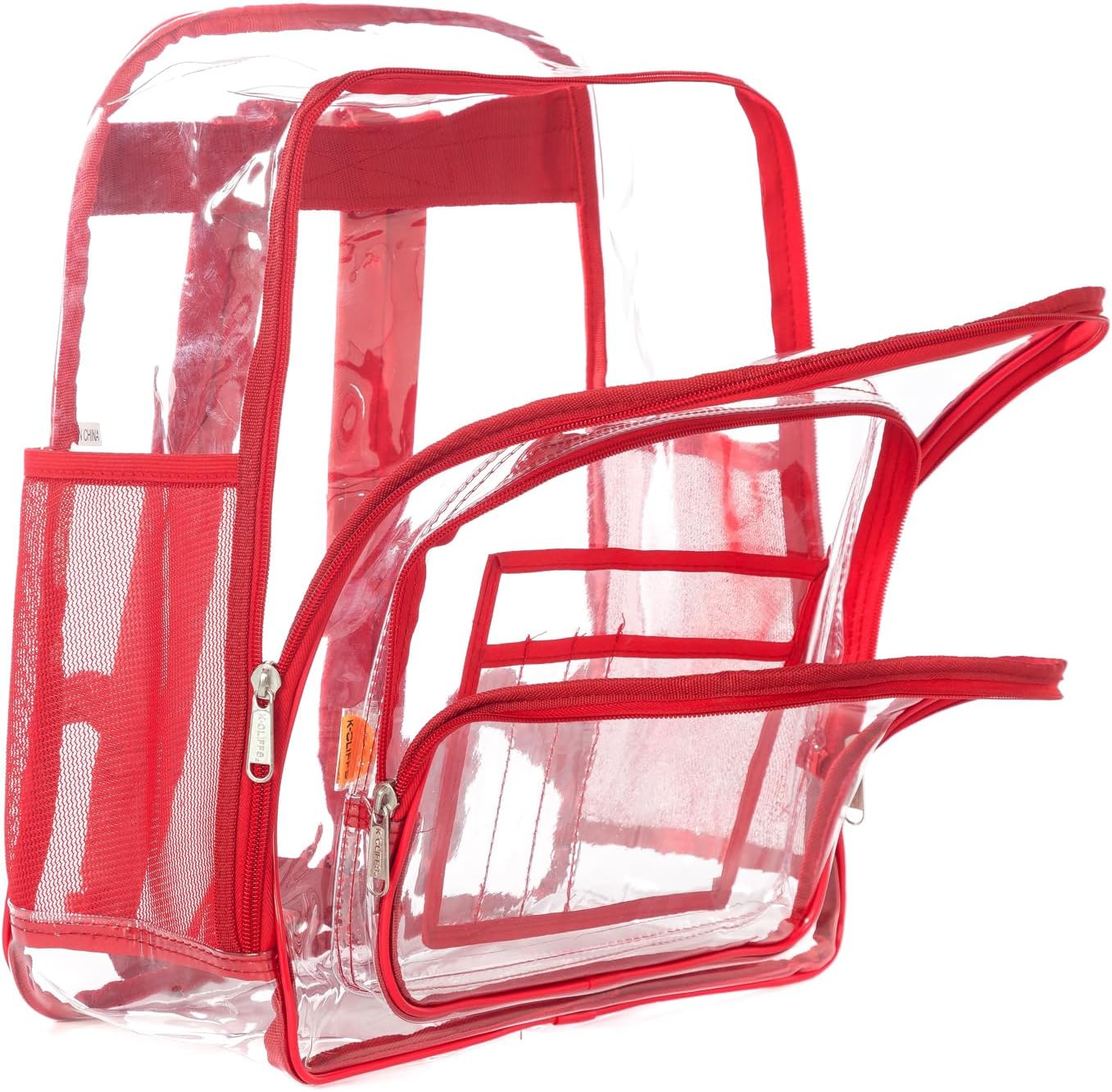 K-Cliffs Large Transparent Backpack Clear Heavy Duty School Bag Durable Student Bookbag See Through Vinyl Daypack Workbag - Image 4