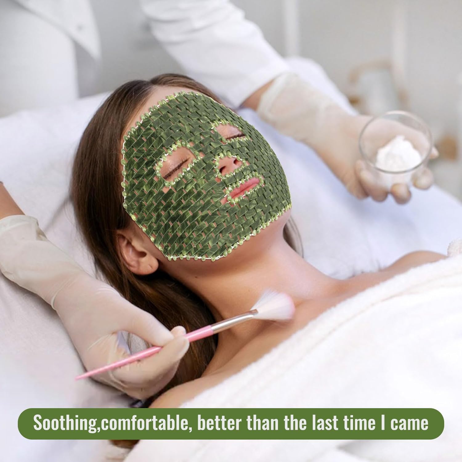 Jade Mask, Natural Facial Cooling Mask, 100% Real Jade for Hot & Cold Therapy, Relieves Redness, Swelling, Sensitivity, Wrinkles, Puffiness, and Anti-Aging
