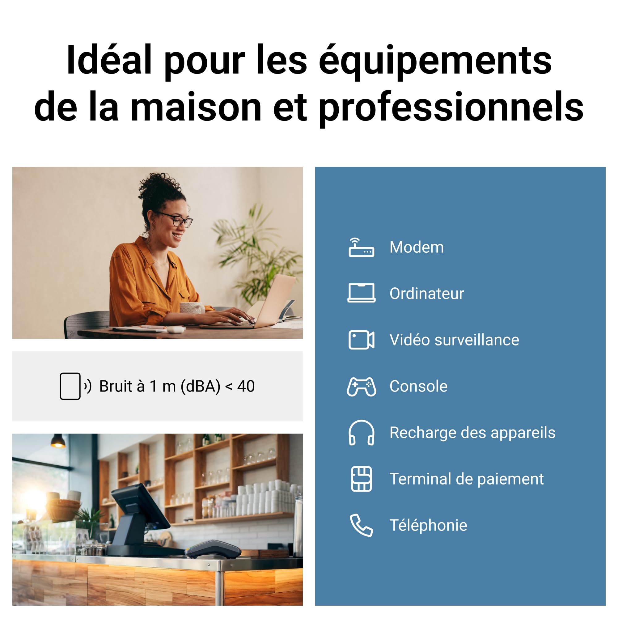 LEGRAND | UPS Keor Multiplug 800 FR, Onduleur Monophasé Avec 6 Prises, Protection Contre Les Surtensions, Autonomie De 10 À 15 Minutes