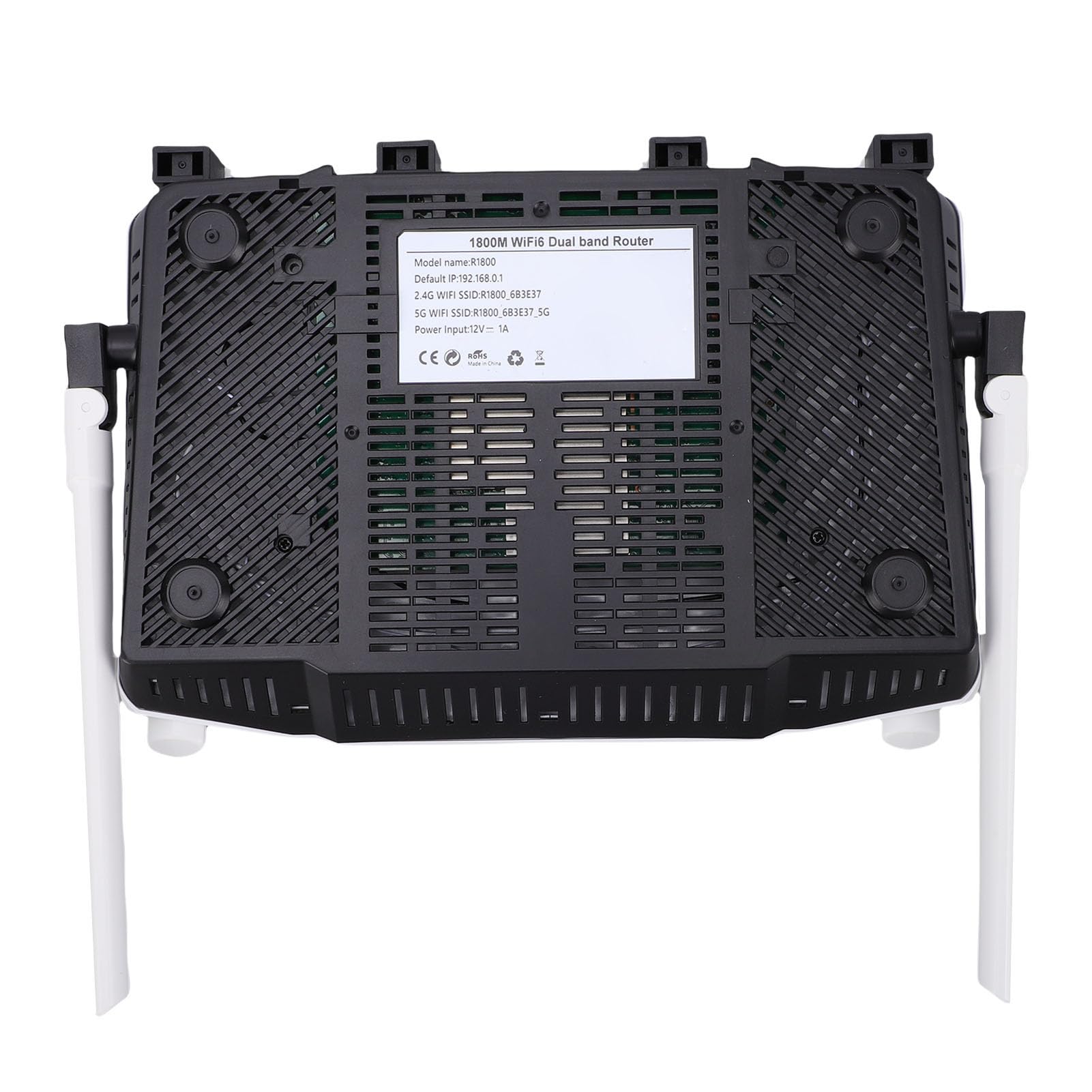 Generic Routeur WiFi 6 avec 6 Antennes Partage Internet Haut Débit pour Usage Domestique et Professionnel Routeur de Port WAN Double Bande 2.4G 5G (Prise UE)
