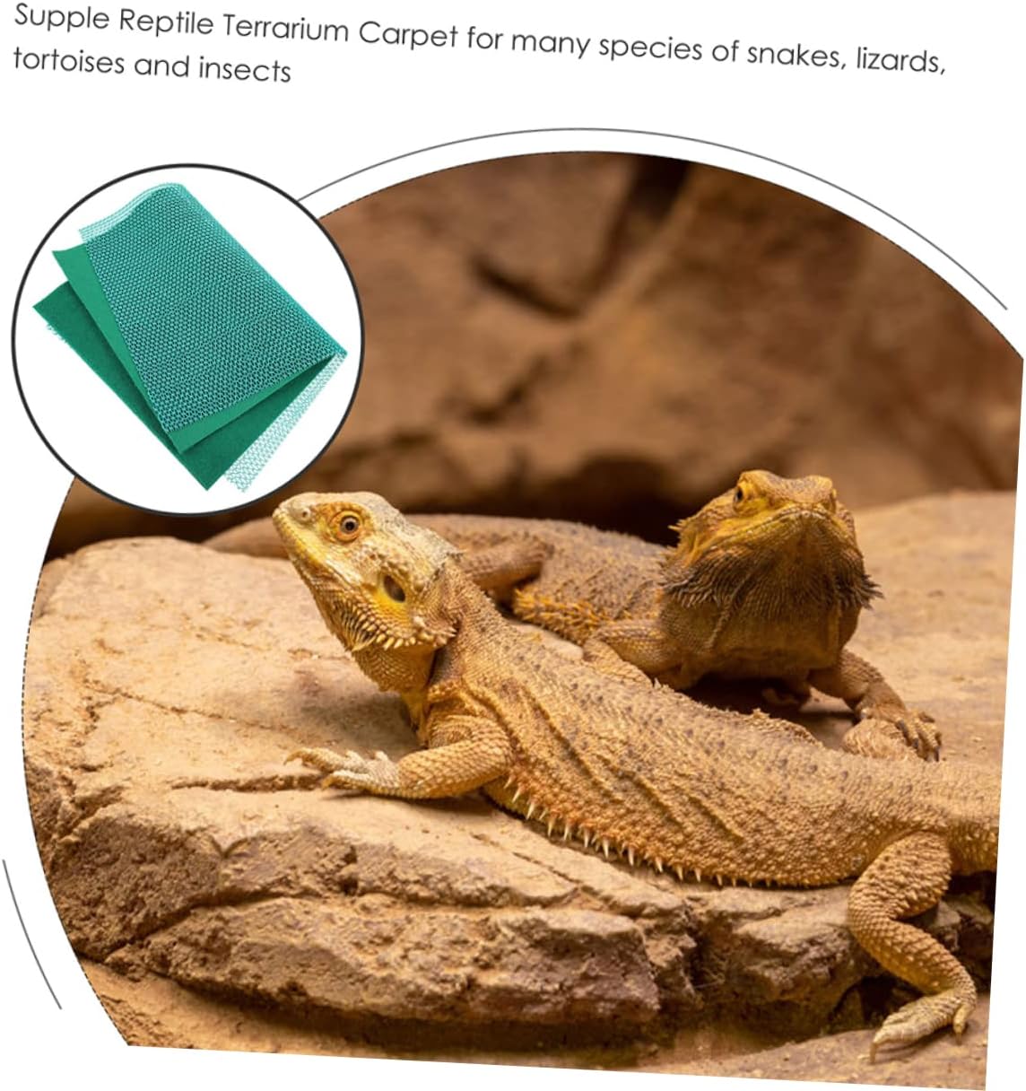 1set Reptile Carpet Mat for Terrarium Lizard Substrate for Snakes Turtles and Lizards Cut to Fit Dry Breathable Reusable Pet Supplies